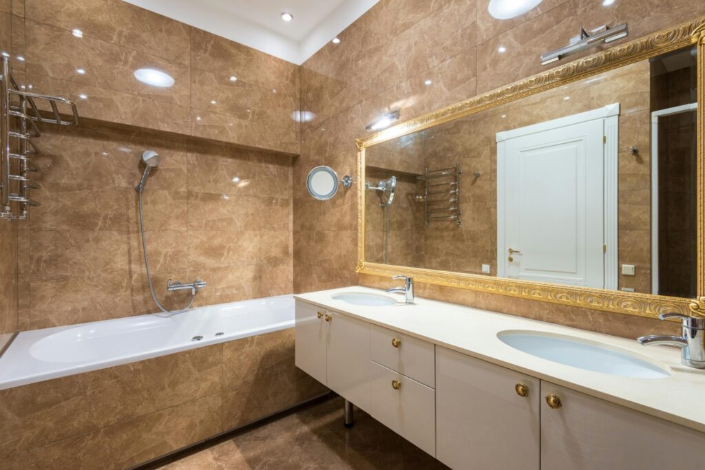 Custom tile shower detail in a San Diego bathroom remodel