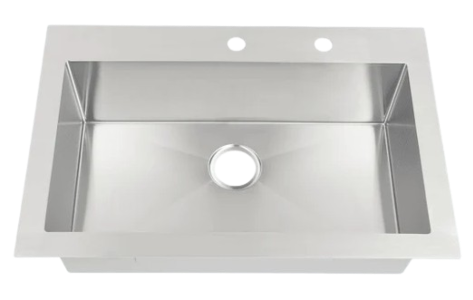 33" 16-Gauge Single Bowl Honeycomb Stainless Steel Workstation Sink - Top Mount Kitchen Sinks